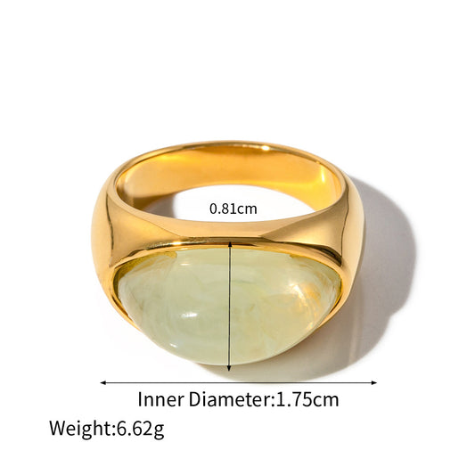 Spectra 18k gold classic fashion inlaid gemstone design simple style ring