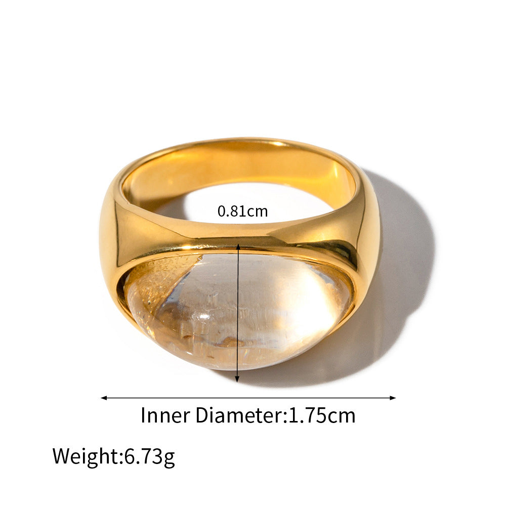Spectra 18k gold classic fashion inlaid gemstone design simple style ring